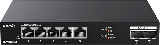Tenda TEM2007X, 5 Port 2.5G Ethernet Switch, Unmanaged 2.5Gb Switch by Tenda