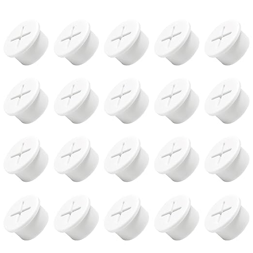 20Pcs Desk Grommet, 3/4" White Silicone Cord Hole Cover, Flexible Rubber Wire by EASYEAH