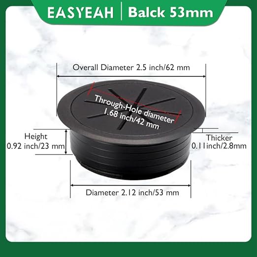 5 Pcs Desk Grommet 2-1/16" / 53 mm, Desk Hole Cover - Image 9
