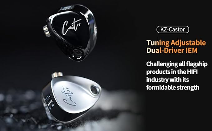 KZ Castor in Ear Monitor Headphones, Dual-Dynamic Driver Wired Gaming Earphones - Image 3