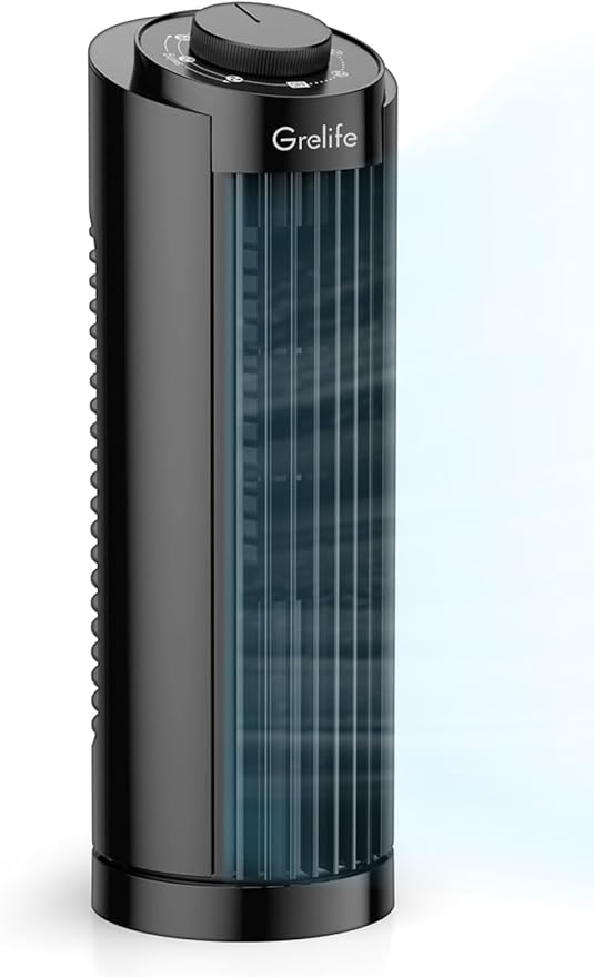 Grelife Tower Fan with Remote Control, Fast Cooling Desktop Fan, 90° Oscillation by GrelifeHome