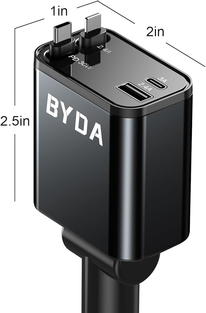 Retractable Car Charger, 4 in 1 Fast Charging USB-C & USB-A Compatible - Image 8