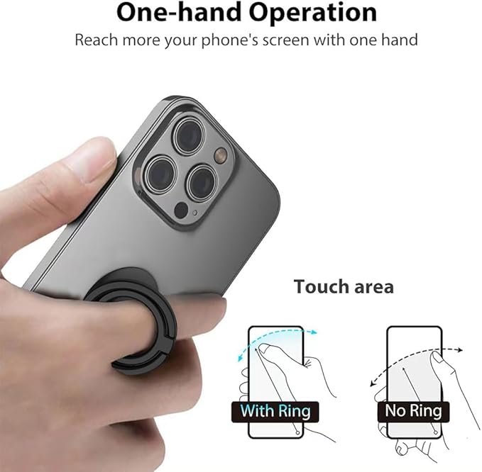 Phone Grip, Phone Ring Holder Finger Kickstand, Foldable & Adjustable Double - Image 6