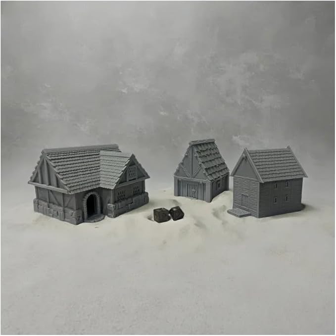 Paintable Tabletop Miniature Little Town Building Terrains Compatible - 18mm - Image 7