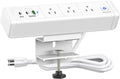 Desk Clamp Power Strip with 65W USB-C&USB A Ports 3 AC Outlet, Nightstand Edge by YYSKA