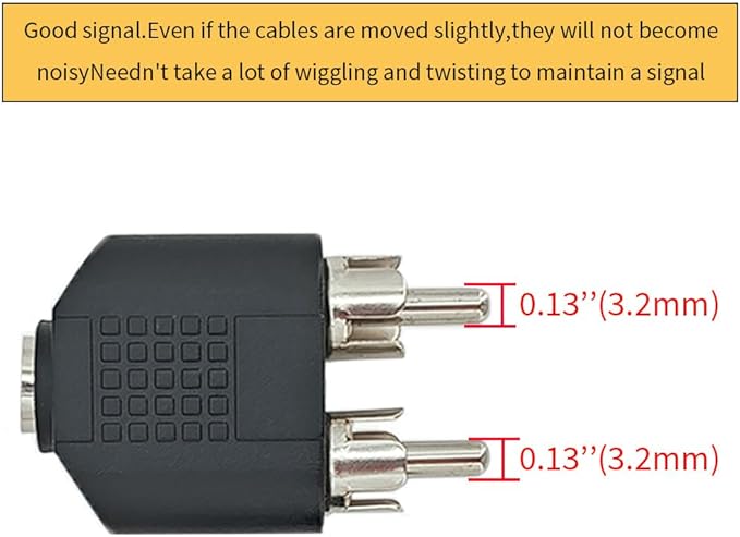 Hahiyo 3.2 F-2x3.2 RCA M Stereo Plug Interconnect Audio Two Males 3.2mm and one - Image 2