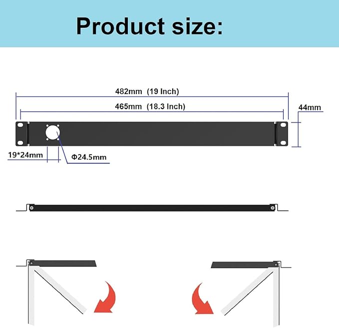 1U Hinged Rack Panel 1D XLR HDMI Audio Rack Mount Panel - Image 2