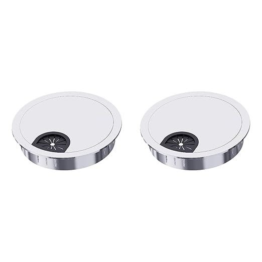 2 Pack Desk Grommet 2 Inch 50mm, Zinc Alloy Computer Desk Wire Hole Cover by Unknown