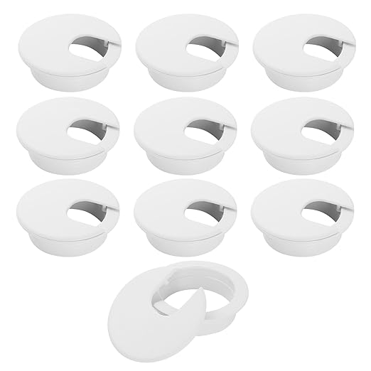 2" White Desk Grommet, JTemgle Plastic Cable Hole Cover Computer Table Cord by JTemgle