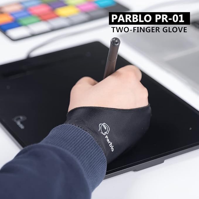 Parblo PR-01 Drawing Glove 2Pack, Digital Drawing Artist Glove Two Finger - Image 5
