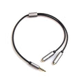 REXUS Grey 3.5mm Y Splitter Stereo Audio Cable 4-Pole Male to 2 Female by REXUS