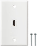 HDMI Wall Plate, 1 Port 4K HDMI Keystone Female to Female Wall Plate-White by BNPUHIU