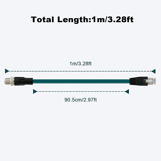 Alvin's Cables M12 8 Pin Male to RJ45 Shielded Ethernet Cable M12 X Coded 8 - Image 8
