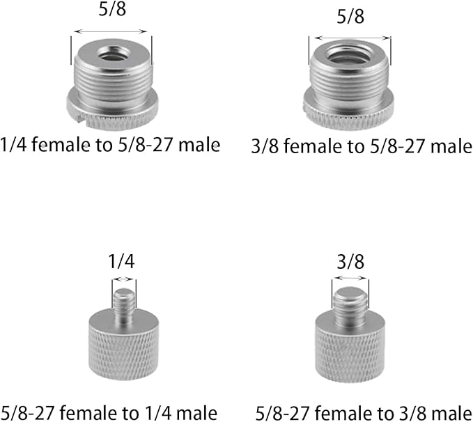 TAODAN 8PCS Black and Silver Aluminum Alloy Microphone Adapter Screws Set - Image 4