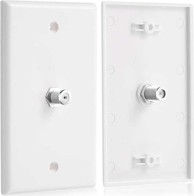 1-Port TV Cable Wall Plate F Connector Wall Plate Coax Wall Plate Video Wall - Image 2