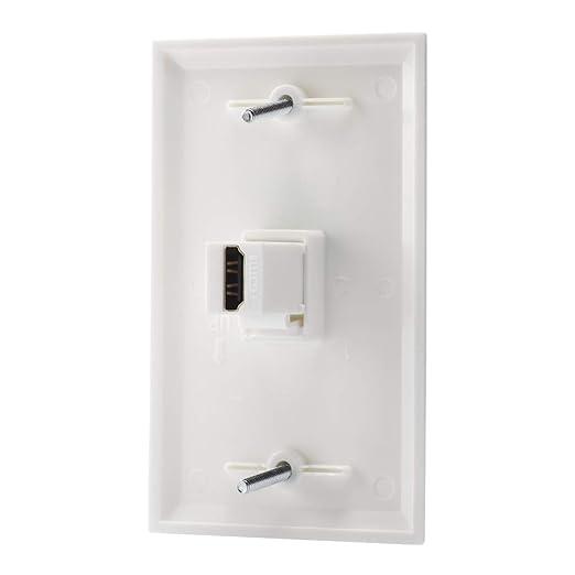 1 Port HDMI Female to Female Wall Plate in White - Image 2