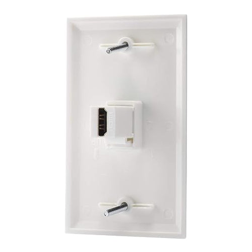 1 Port HDMI Female to Female Wall Plate in White - Image 2