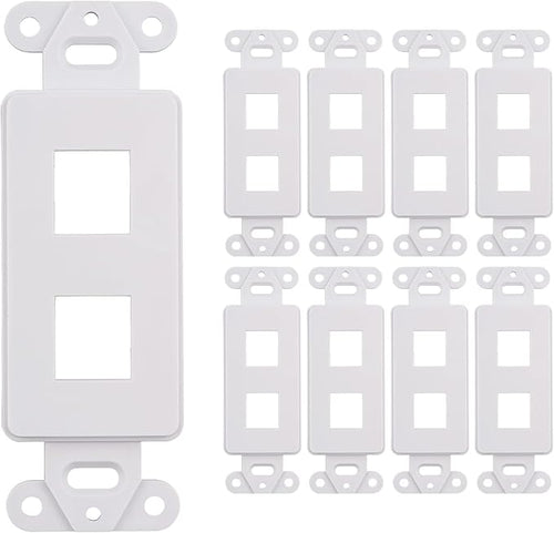10 Pack Keystone Wall Plate 2 Port, Cat6 Cat5, Home & Office Installations by SATMAXIMUM