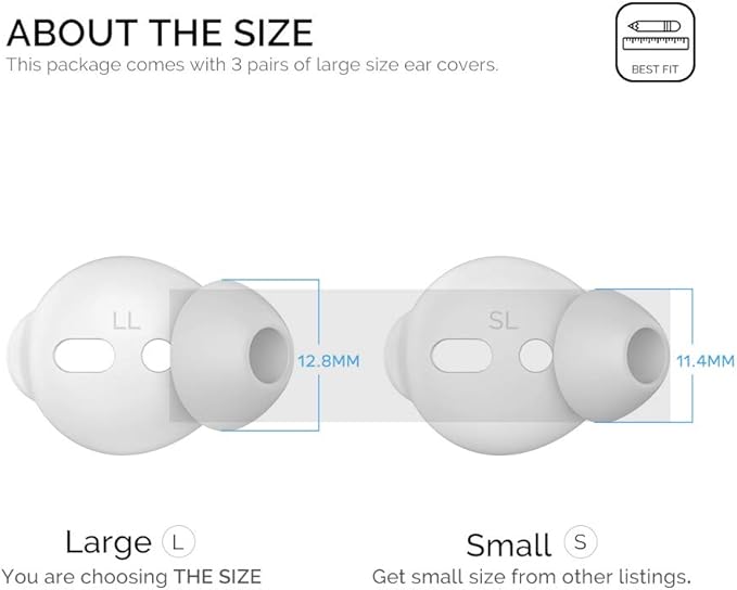 AhaStyle 3 Pairs Ear Tips Silicone Earbuds Cover Compatible - Image 2