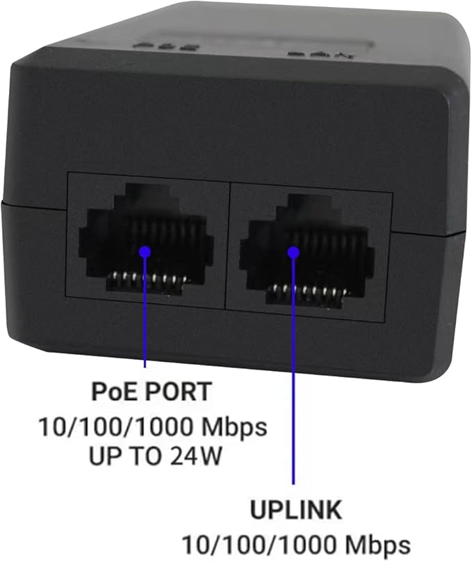 Real HD 48V 24W 0.5A POE Injector Adapter Power Supply, 10/100Mbps IEEE 802.3af - Image 2