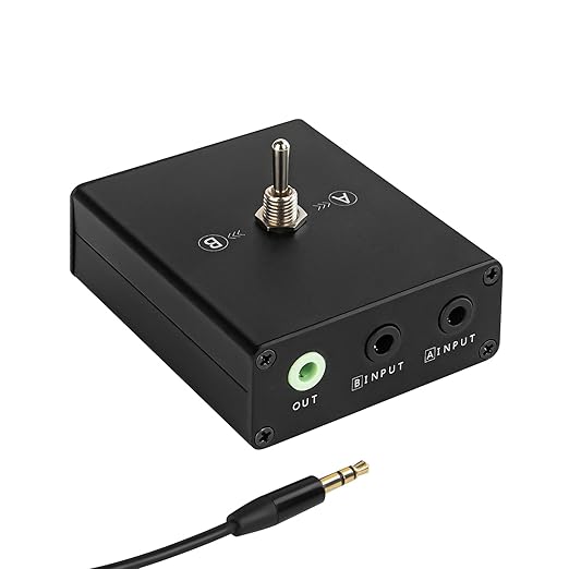 3.5 mm Audio Switcher, 2 Ports Audio Splitter Box Mini Headphone Manual by Adorila
