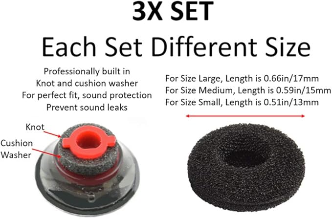 3X Ultra Comfort Eartips Ear Buds Replacement Earphone Ear Tips Kits Earpads - Image 8