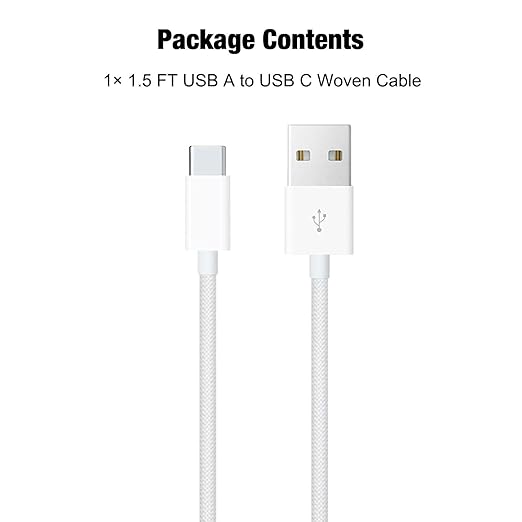 1.5FT Short IPhone 17/16E/16/15 Woven Cable, USB A to USB C CarPlay Charger - Image 7