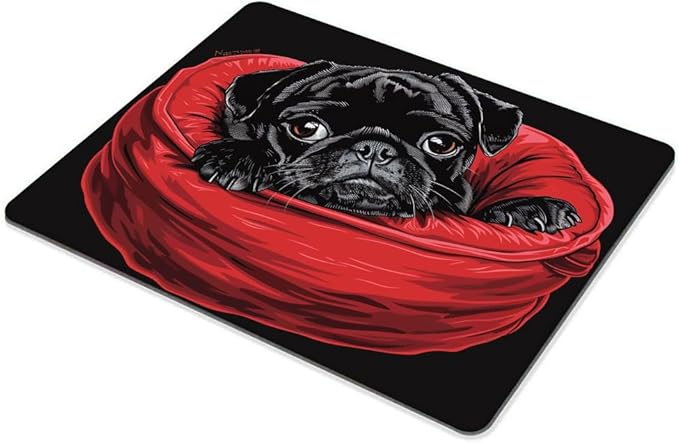 Square Mouse Pad Cartoon Black Bulldog-1, Gaming Mouse Pads - Image 5