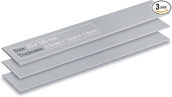 Aairhut 3 Pack 13 W/m.K Thermal Pads M.2, 70 x 20 mm x Highly Efficient Thermal by Aairhut