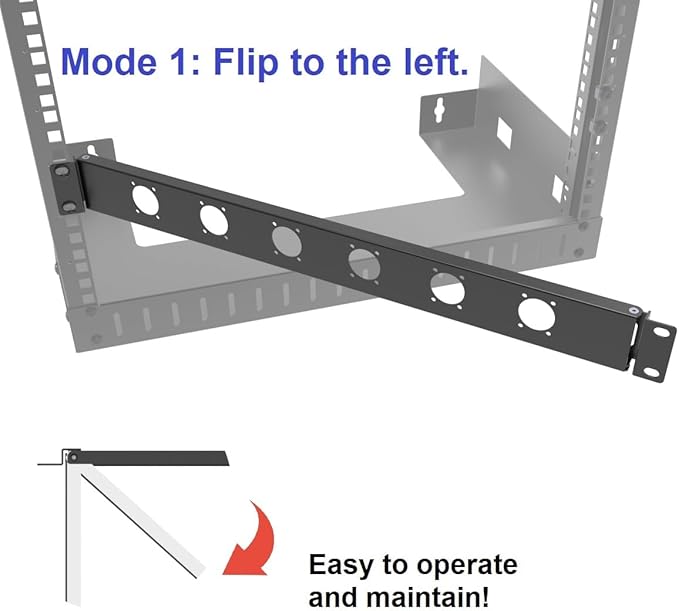 1U Hinged Rack Panel 6D XLR HDMI Audio Rack Mount Panel - Image 3