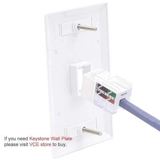 VCE RJ45 Cat6A Keystone Jack UL Listed 25-Pack, 10 Gbps Slim Profile Modular - Image 7