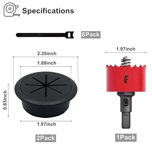 2 Pack Desk Grommet 2 Inch, Desk Hole Cover - Image 2