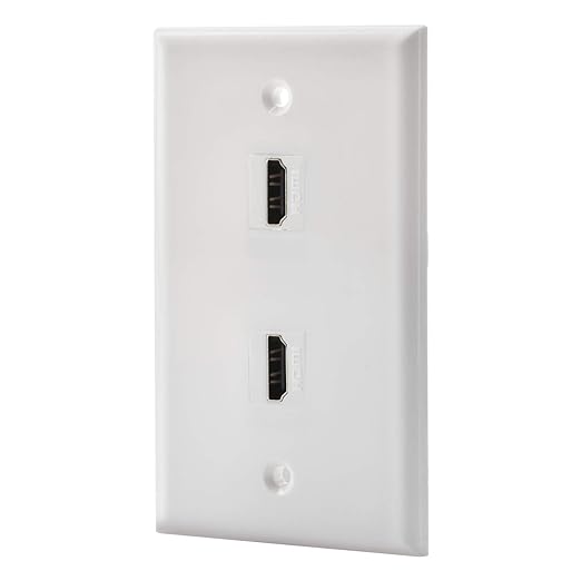 2 Port HDMI Female to Female Wall Plate in White by LULOSK