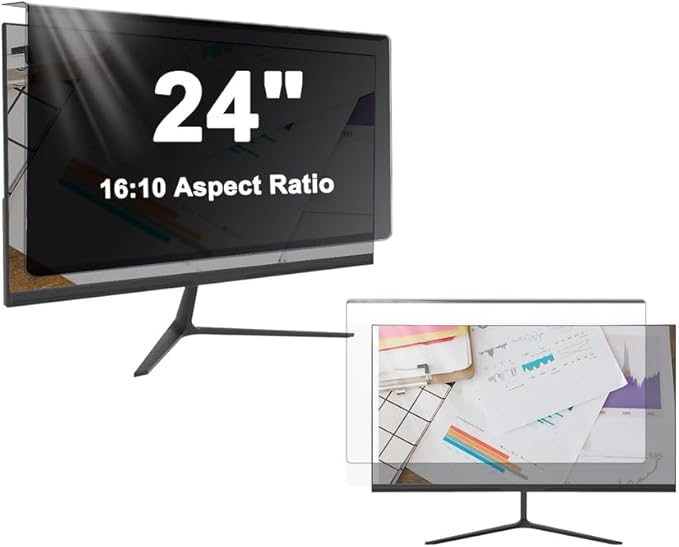 24 inch Hanging Monitor Computer Privacy Screen Filter, Anti Glare Blue Light by Unknown