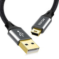 AGVEE 2 Pack 1ft Mini USB Cable, Braided Durable USB-A to Mini-B Charger by AGVEE