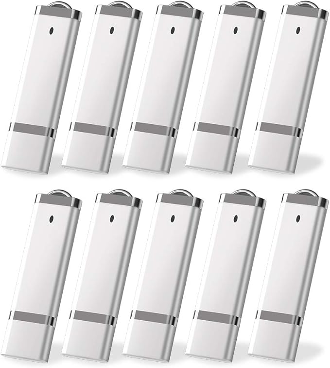 KEXIN 16 GB Flash Drive 10 Pack 16GB Thumb Drive Multipack Silver Jump Drives by Home