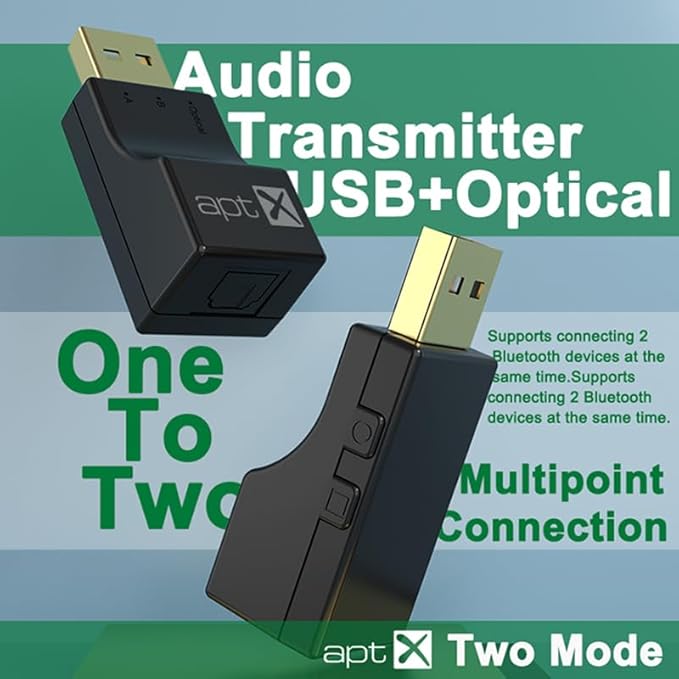 USB Optical Wireless Bluetooth Transmitter 2 in 1 Audio Transmitter Adapter Low - Image 4