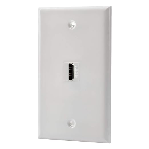1 Port HDMI Female to Female Wall Plate in White by LULOSK