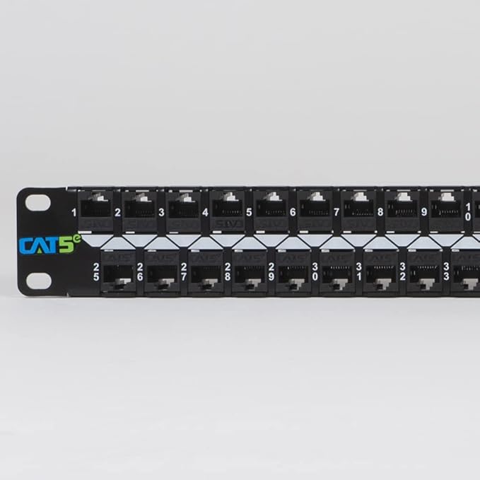 ICC CAT5e Feed-Through Patch Panel, 48 Port, 1U Rackmount, RJ45 Ethernet Patch - Image 4