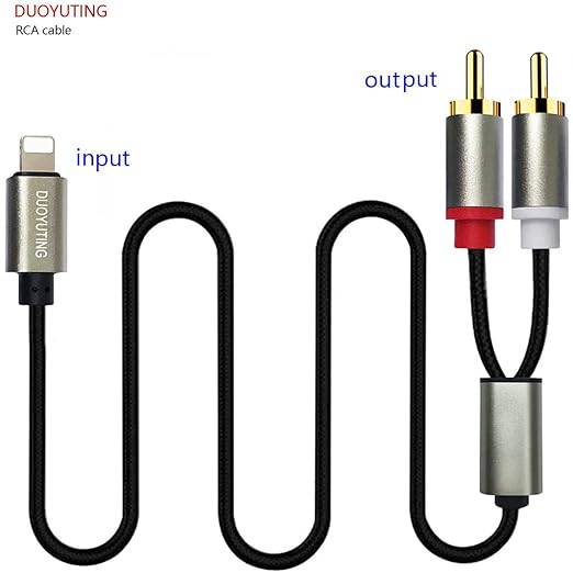 RCA Audio Cable, iOS Phone to 2 Male RCA Stereo Audio Y-Adapter - Image 2