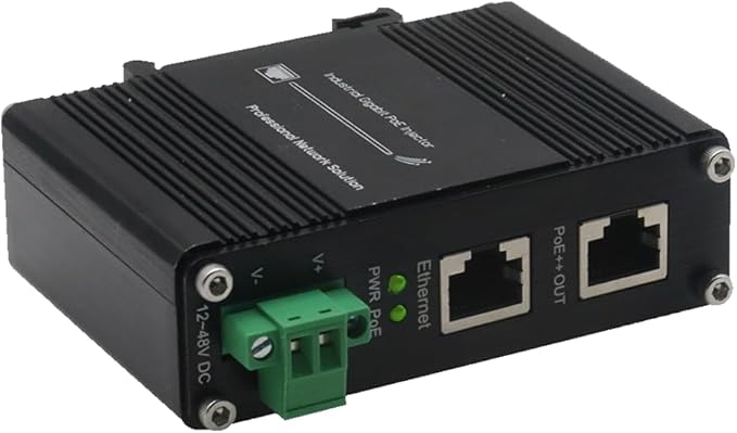Industrial PoE++ Gigabit Injector 12-48VDC Input by Unknown