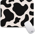 Square Mouse Pad Black Cow Print, Personalized Premium-Textured Custom Mouse by Armanza