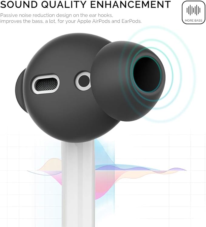 AhaStyle 4 Pairs AirPods Ear Tips Silicone Earbuds Cover Compatible - Image 3
