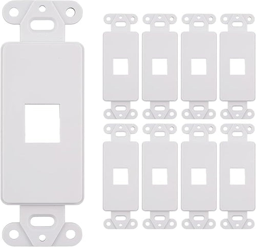 10 Pack Keystone Wall Plate 1 Port, Cat6 Cat5, Home & Office Installations by SATMAXIMUM