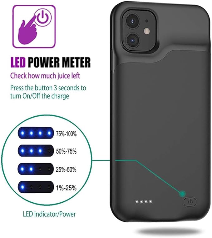 Battery Case for iPhone 11, 7000mAh Slim Portable Rechargeable Smart Protective - Image 2
