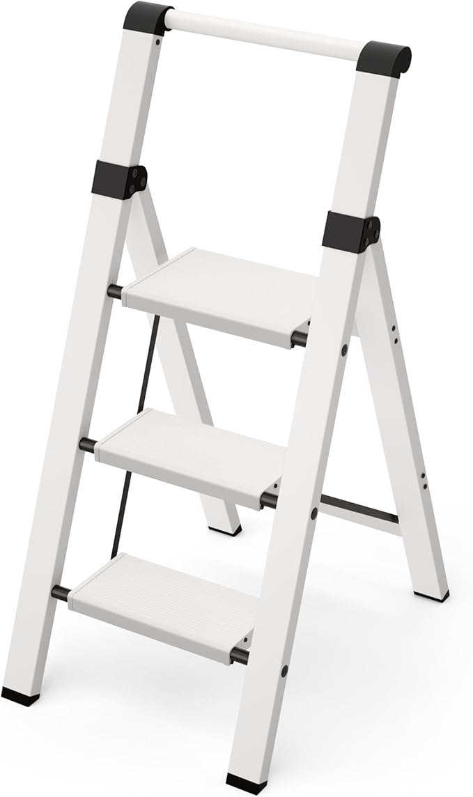 Taranta 3 Step Ladder, Lightweight Aluminum Step Stool by TARANTA