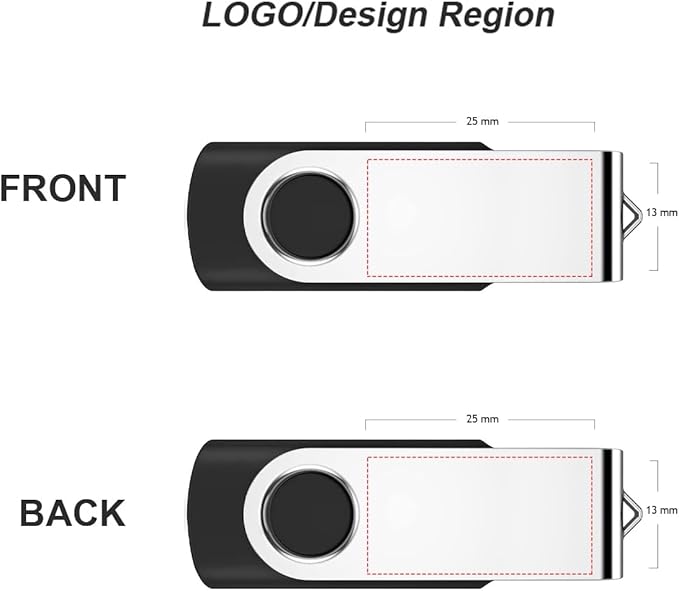 Personalized Flash Drives 128MB, Wooolken Customizable USB 2.0 Thumb Drives - Image 6