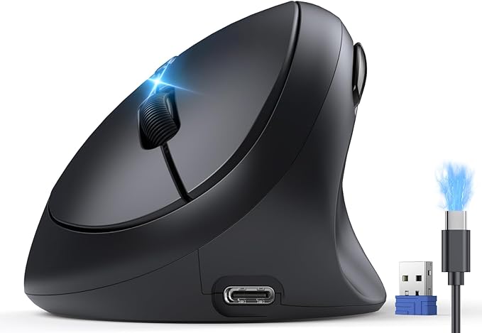 TECKNET Ergonomic Mouse, Rechargeable Battery, Quiet Clicks, 4800 DPI Adjustable by Tecknet