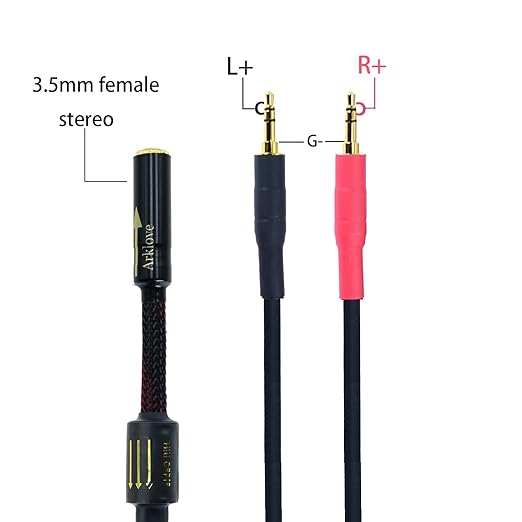 Arklove 3ft Shielded 1/8" aux Input 3.5mm Female to 2X 3.5 Output Splitter - Image 2