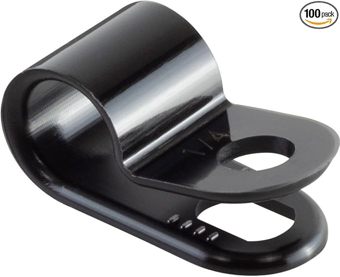 GTSE Black Nylon Plastic Cable Clamps, 1/4" Screw Mounts by GTSE